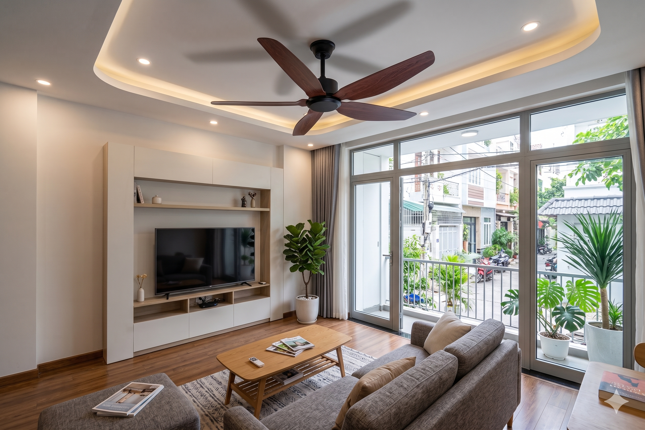 Quạt trần phòng khách nhà phố QViFa - 421