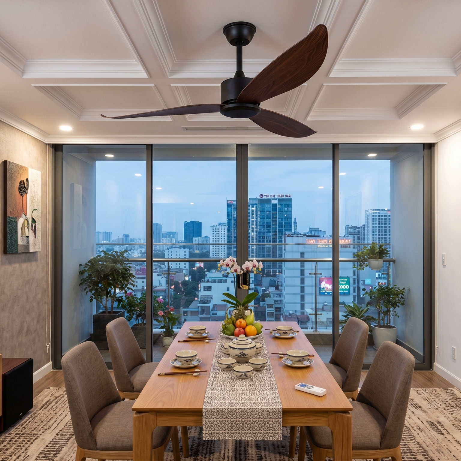 Quạt trần phòng bếp hiện đại