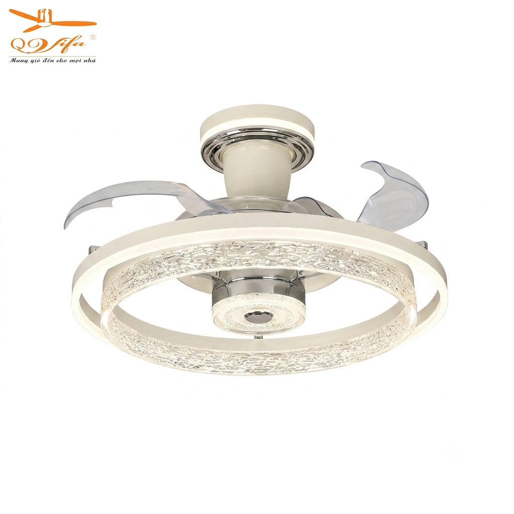 quạt trần trang trí đèn led hiện đại